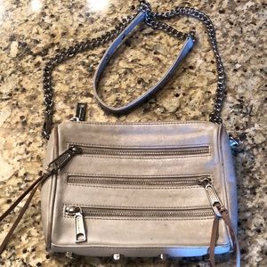 Rebecca Minkoff Light Gray Mini 5 zip bag